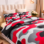 Meeting Story Camouflage Bedding Set, Colorful Pattern Style Queen Comforter Set, 3 Pcs One Comforter And Two Pillowcases In One