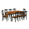 East West Furniture Doke9-Bch-W 9 Piece Dining Room Table Set Includes A Rectangle Wooden Table With Butterfly Leaf And 8 Kitchen Dining Chairs, 42X78 Inch, Black & Cherry