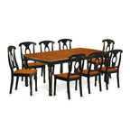 East West Furniture Doke9-Bch-W 9 Piece Dining Room Table Set Includes A Rectangle Wooden Table With Butterfly Leaf And 8 Kitchen Dining Chairs, 42X78 Inch, Black & Cherry