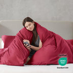 Nestl Burgundy Red Duvet Cover Queen Size - Soft Prewashed Queen Duvet Cover Set, 3 Piece, With Zipper Closure, 1 Duvet Cover 90X90 Inches And 2 Pillow Shams - No Comforter