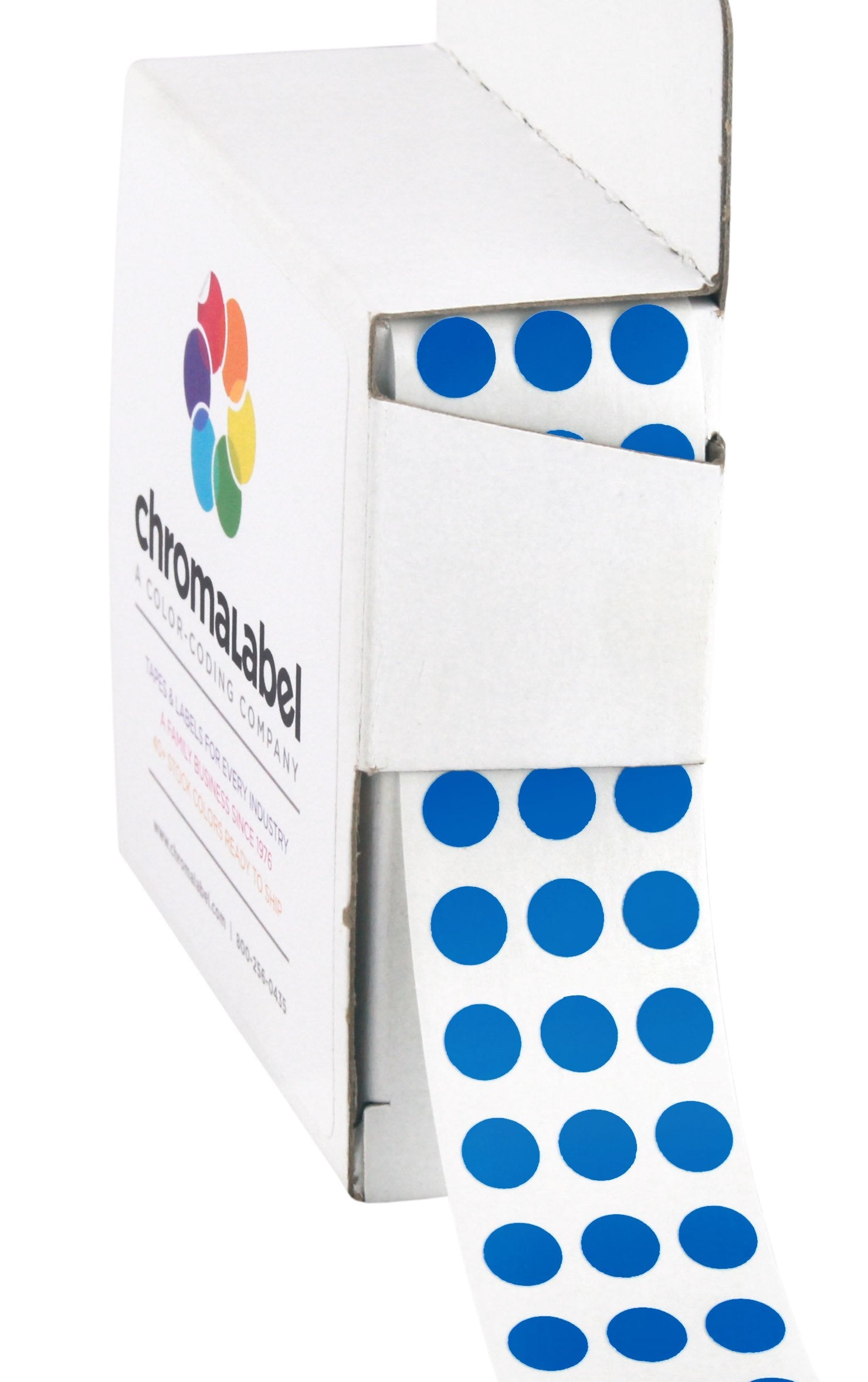Chromalabel 0.25 Inch Dark Blue Sticky Color Coding Dot Stickers, Ideal For Pricing, Office Supplies, Teachers, Comes With Handy