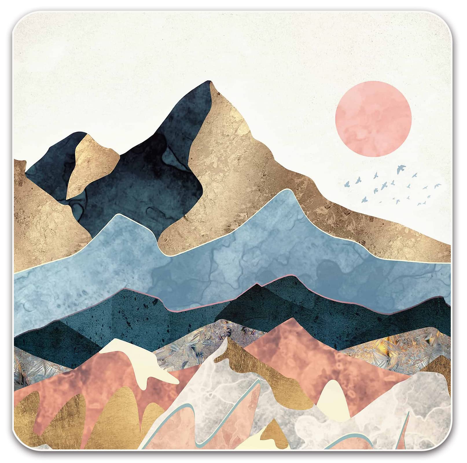 Premium Square Waterproof Mouse Pad - Non-Slip Rubber Base, 9X9 Inches (The Setting Sun)