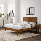 Modway Mod-6628-Wal Marlee Full Wood Platform Bed With Splayed Legs, Walnut