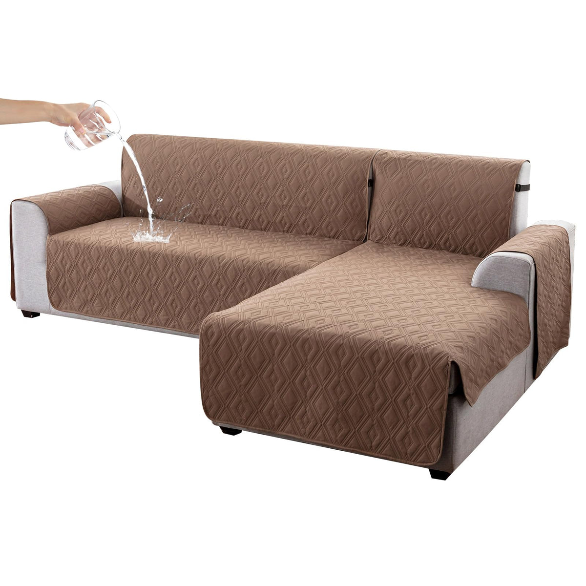 Genina Sectional Couch Covers For Dogs L Shaped Sofa Covers Chaise Lounge Cover Reversible Sofa Cover Sectional Furniture Protec