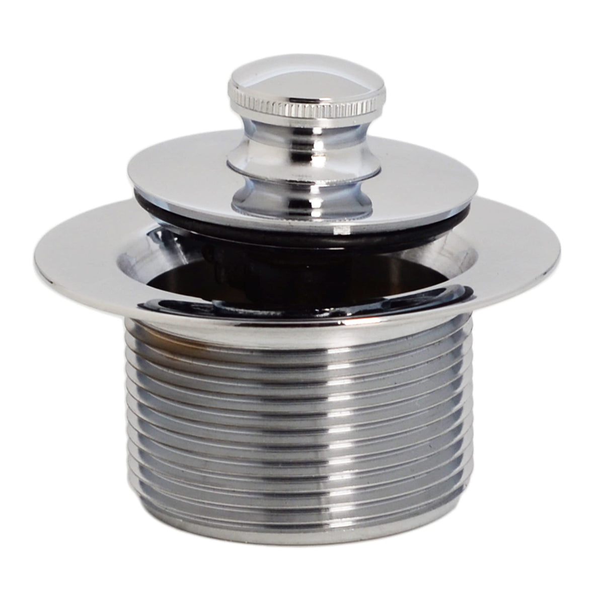 Westbrass 1-1/2' NPSM (1-7/8'-11.5 UNC-2A) Coarse Thread Twist & Close Bath Drain Plug, Chrome, 79438CP-Z
