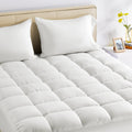 Sleep Zone King Size Cotton Mattress Pad, Soft Fluffy Cotton Top Mattress Topper, Machine Washable Mattress Protector Cover Fits