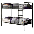 Benjara Benzara Metal Twin Size Bunk Bed With Attached Ladder, Black,