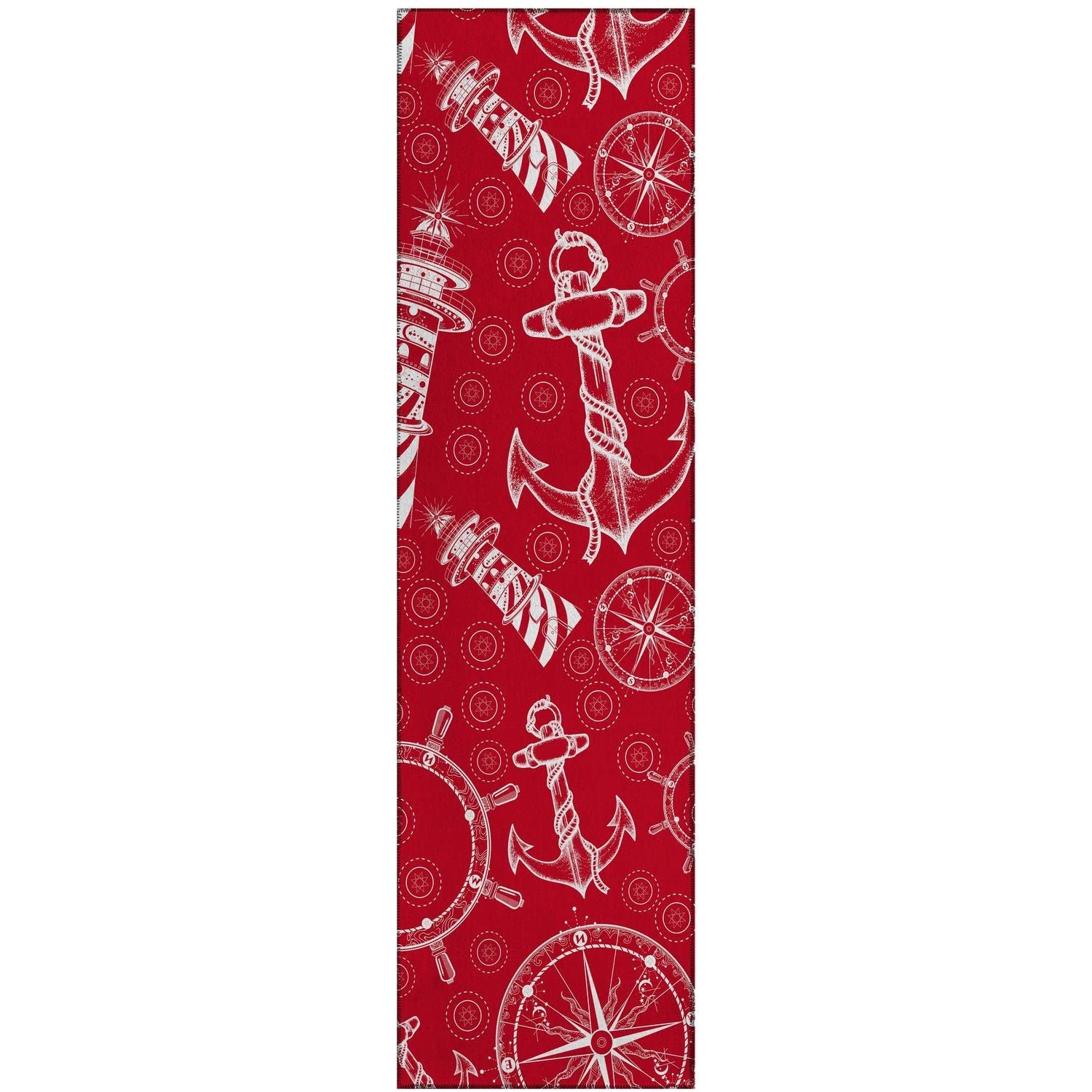 Harbor Ha9 Red Coastal Rug Runner 2' 3" X 7 ' 6"