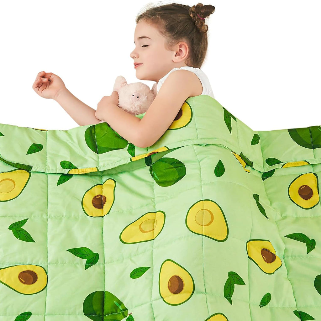 Yescool Weighted Blanket 5 Pounds Cooling Weighted Lap Blanket, Shark Heavy Blanket For Sleeping, Washable Weighted Throw Blanke