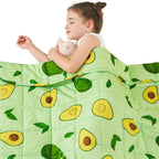 Yescool Weighted Blanket 5 Pounds Cooling Weighted Lap Blanket, Shark Heavy Blanket For Sleeping, Washable Weighted Throw Blanke