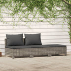 vidaXL 3-Piece Outdoor Patio Lounge Set, Gray Poly Rattan, Includes Cushions and Pillows, Weather Resistant, Comfortable and Lightweight, Suitable for Garden, Deck, Patio
