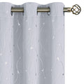 Bgment Room Darkening Curtains 84 Inches Long, Grommet Thermal Insulated Blackout Curtains With Wave Line And Dots Printed For Bedroom, 2 Panels, Each 38 X 84 Inch, Greyish White