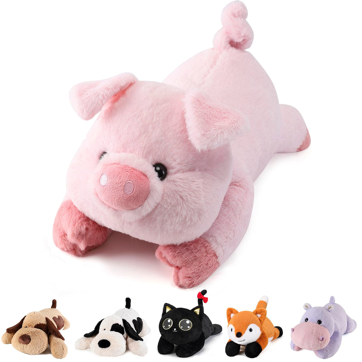 Meowtastic Pig Weighted Stuffed Animals - 12 Inch 1.0 Pounds Weighted Plush Pig Stuffed Animals - Small Stuffed Pig Weighted Plu