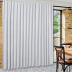 DWCN Patio Sliding Door Curtains - Extra Wide Blackout Curtains for Glass Door, Room Divider Thermal Curtain Panel with Back Tab