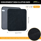 Kinhwa Kitchen Washcloths For Dishes Absorbent Microfiber Dish Cloths Quick Dry Dish Rags With Poly Scour Scrub Side Ideal For K