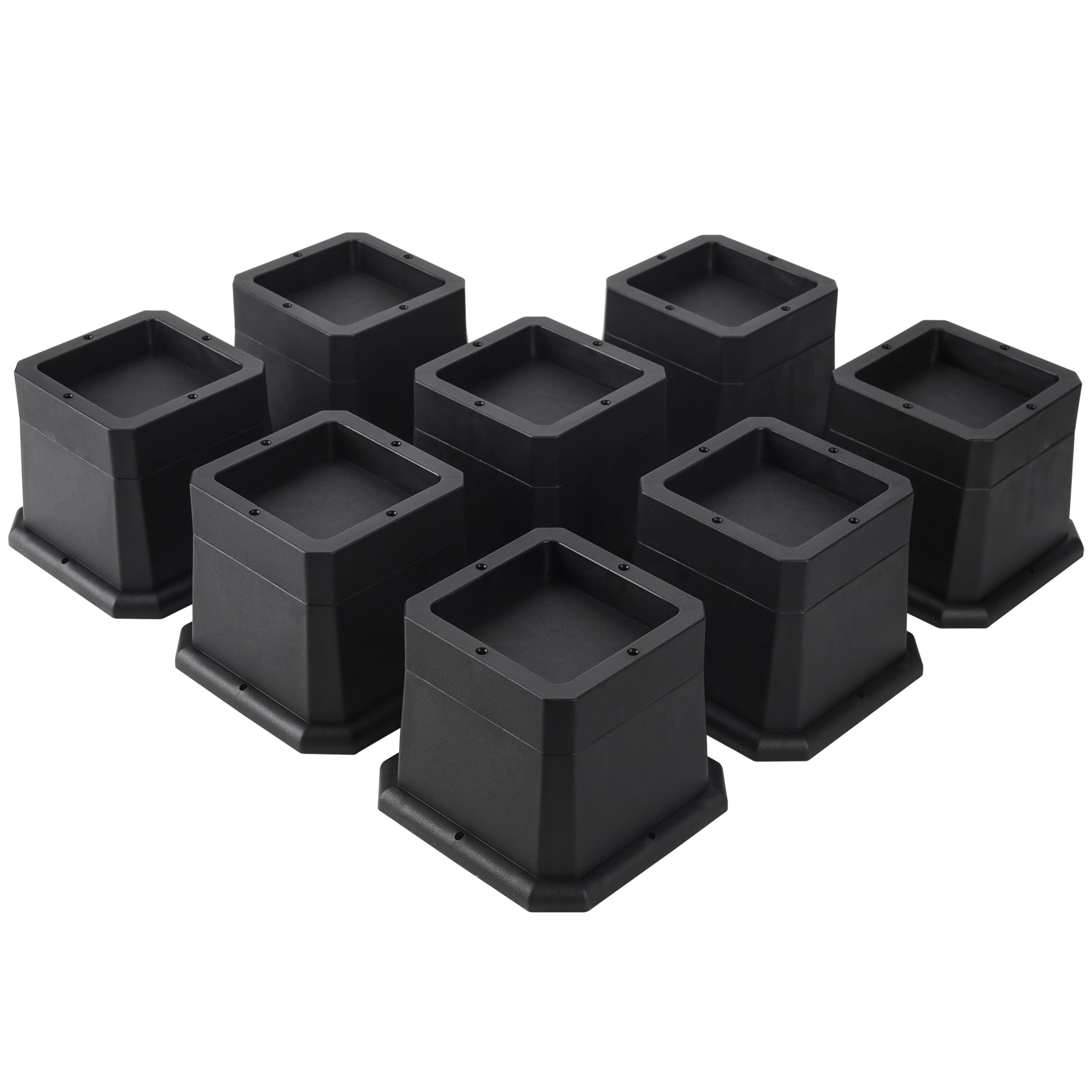 Btsd-Home Furniture Risers 3 Inch Bed Risers Heavy Duty Adjustable Dorm Bed Lifts Risers Table Desks Legs Blocks 8 Pack Black