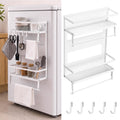 Vercraft Mini Fridge Shelf Organizer for Dorm Paper Towel Holder, White