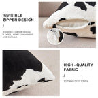Sochow Decorative Throw Pillow Covers 20X20 Inches Set Of 2, Soft Cow Print Flannel Fleece Pillowcase Square Cushion Covers For