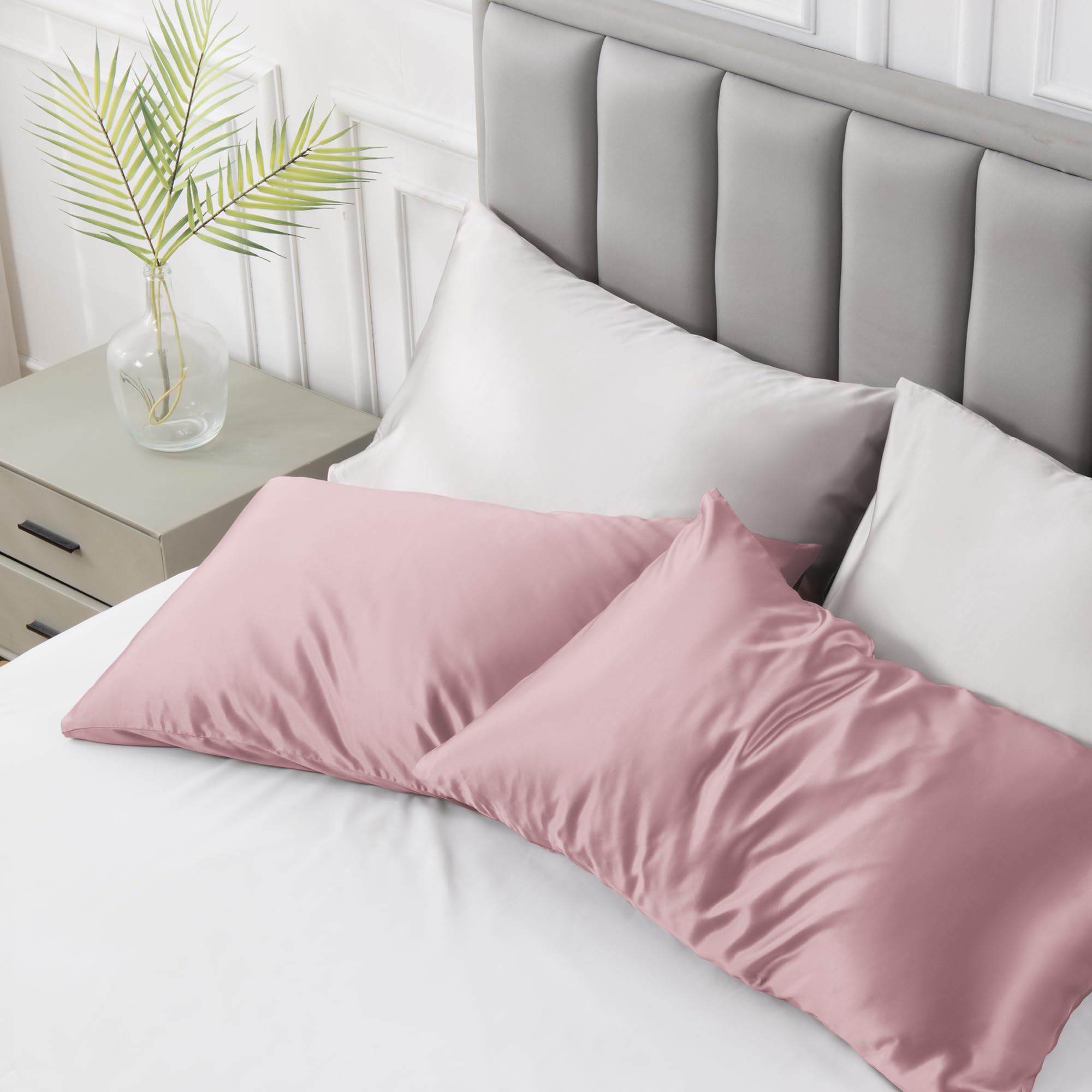Love'S Cabin Silk Satin Pillowcase For Hair And Skin (Burlwood, 20X30 Inches) Slip Pillow Cases Queen Size Set Of 2 - Satin Cool