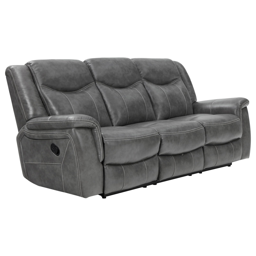 Coaster Home Furnishings Conrad 3-Piece Upholstered Padded Arm Motion Sofa Set Grey