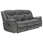 Coaster Home Furnishings Conrad 3-Piece Upholstered Padded Arm Motion Sofa Set Grey
