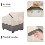 Bestalent Patio Chair Covers 2 Pack Waterproof Polyester Beige/Grey 32W x 37D x 36H