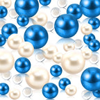 Blue White Floating Pearls | 150PCS Blue White Pearls Bead for Centerpieces Vases, Blue White No Hole Beads | 8/14/20 mm Floatin