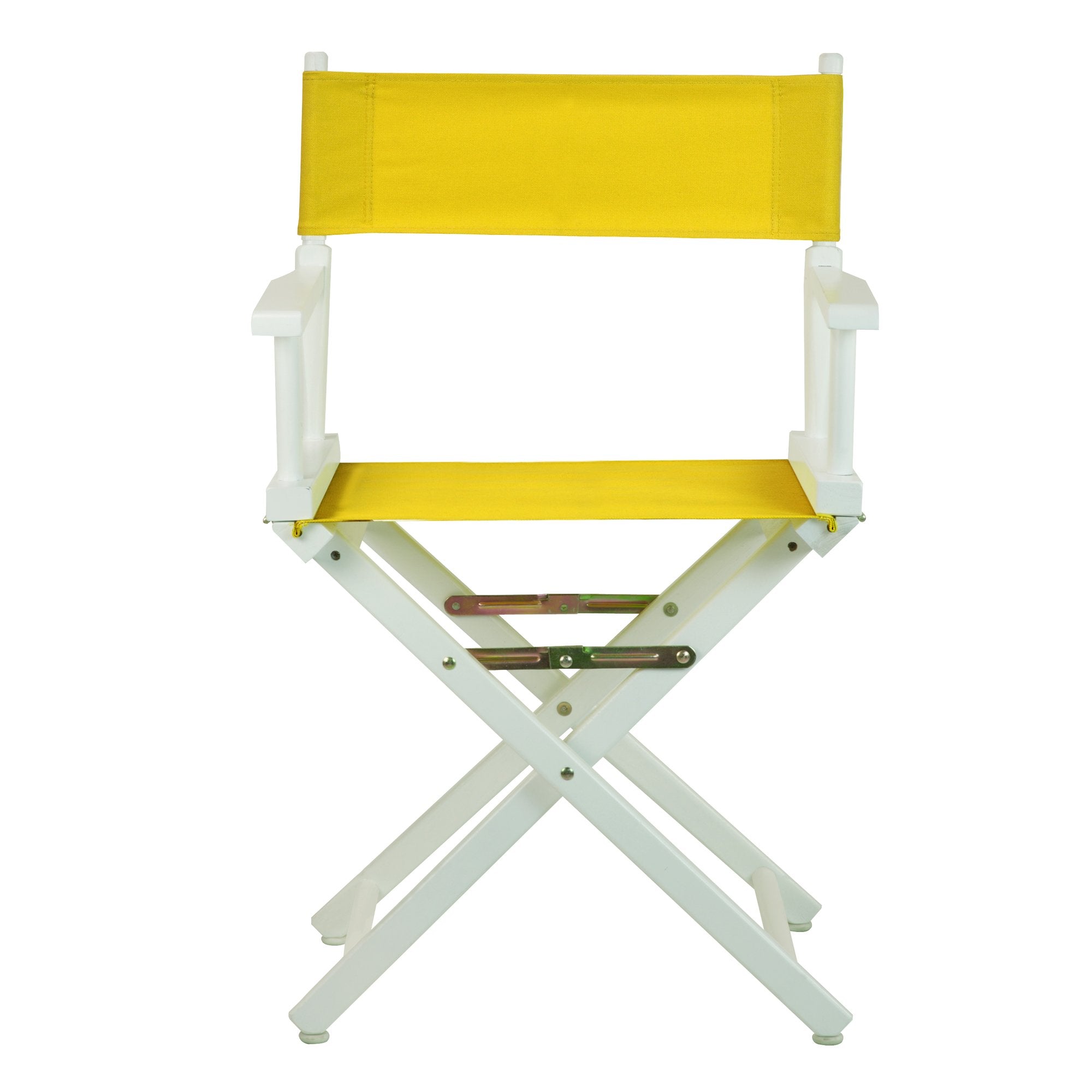 Casual Home 200-01/021-34 18&quot; White Frame-Gold Canvas Director Chair Classic Height, Whiteframe