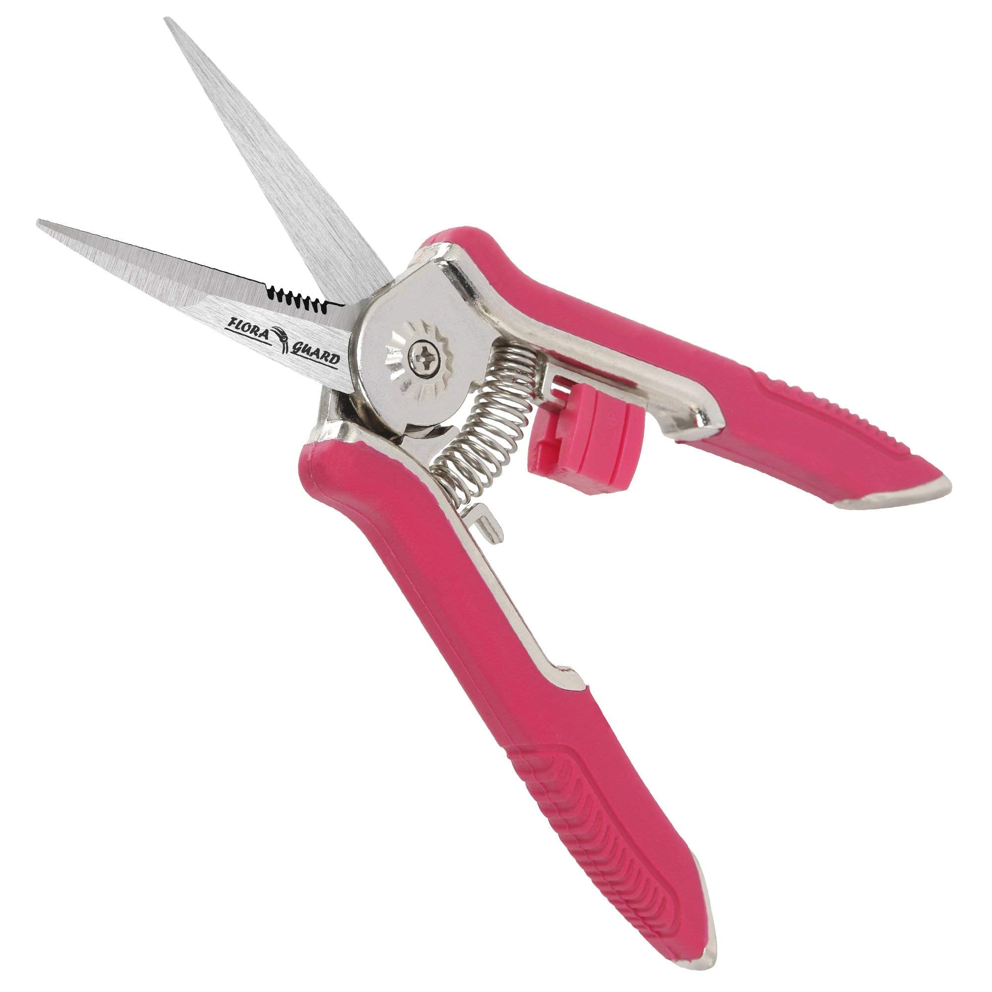 Flora Guard 6.5 Inch Micro-Tip Pruning Snip Gardening Hand Pruning Shears Trimming Scissors With Stainless Steel(Red)