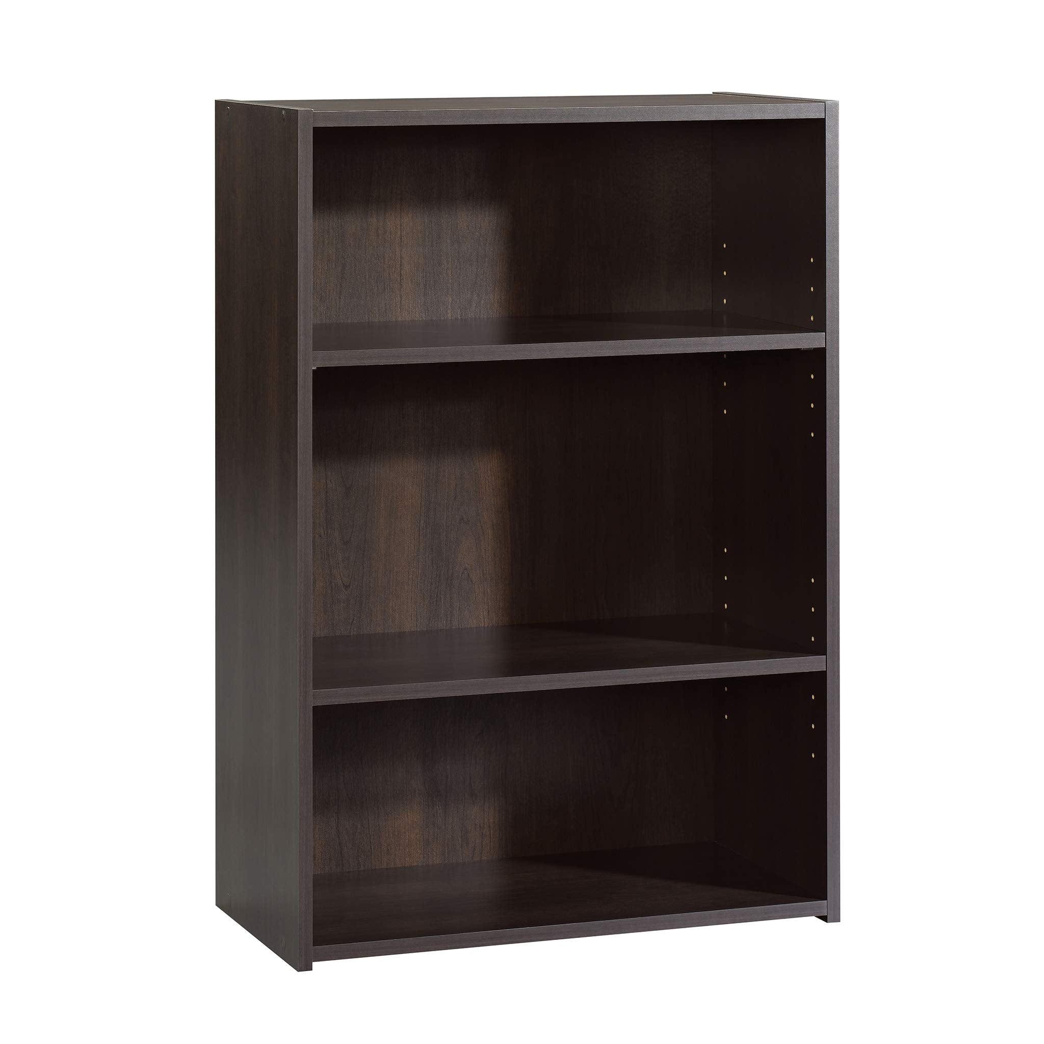 Sauder Beginnings 3-Shelf Bookcase, Bookshelf With Adjustable Storage Shelves, L: 24.57' X W: 11.50' X H: 35.28', Cinnamon Cherry