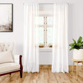 Encasa XO Door Sheer Net Curtains, Rod Pocket Drapes White