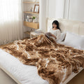 HOKIPO Gradient AC Fleece Blanket Double Bed Queen, 200x230 cm / 6.5x7.5 feet, Beige (AR5260BGE)