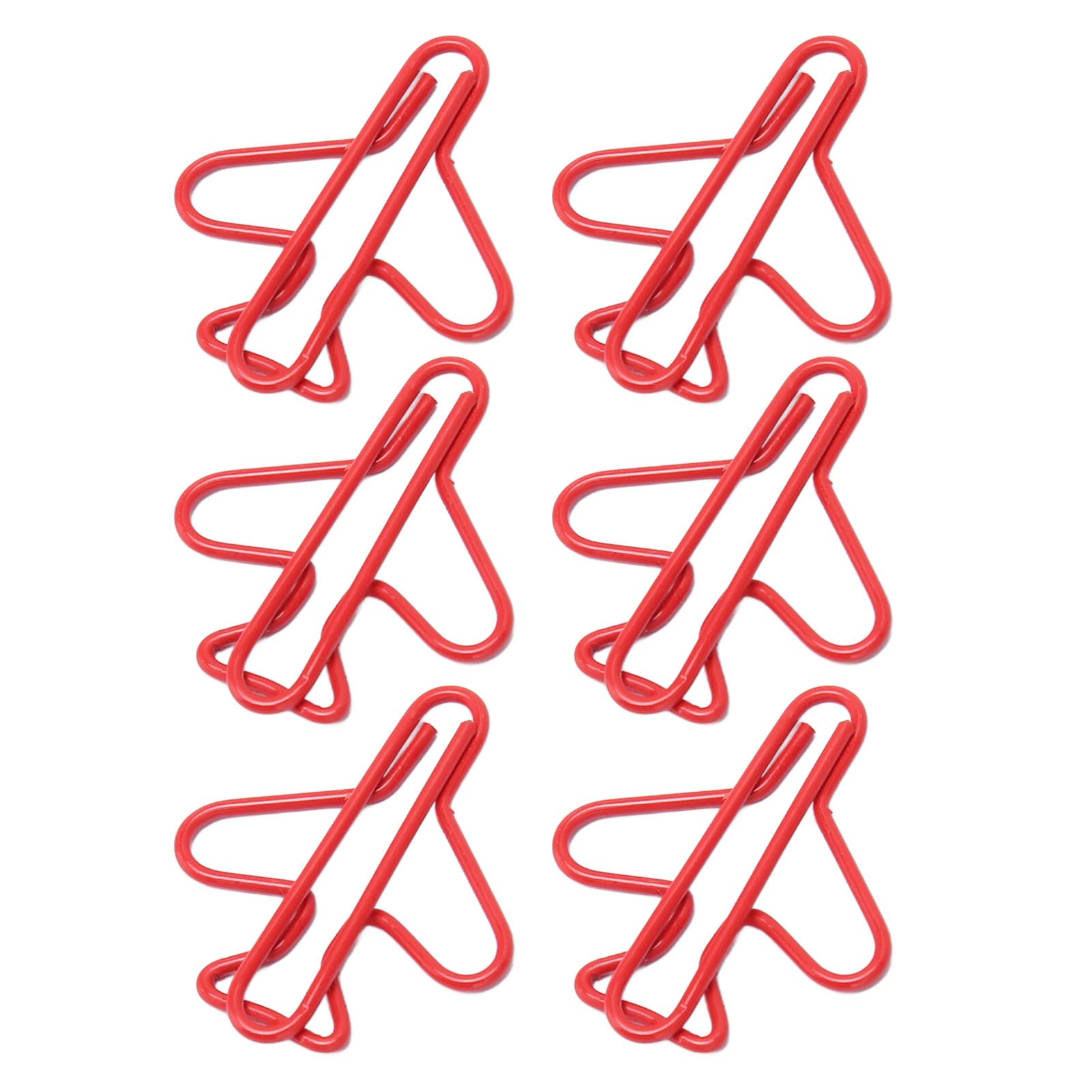 Office Paper Clips, Paper Clips Plating Process Airplane Shaped For Scrapbooking (Red)
