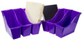 Storex Small Book Bin, Linking Storage Bins, Dry Erase Surface, 11.75' X 8.5' X 4.5', Violet, 6-Pack