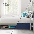 Nestl Navy Blue Twin Bed Skirt - Twin Size Bed Skirt 14 Inch Drop - Brushed Microfiber Bed Skirts - Hotel Quality Pleated Bed Skirt - Shrinkage & Fade Resistant