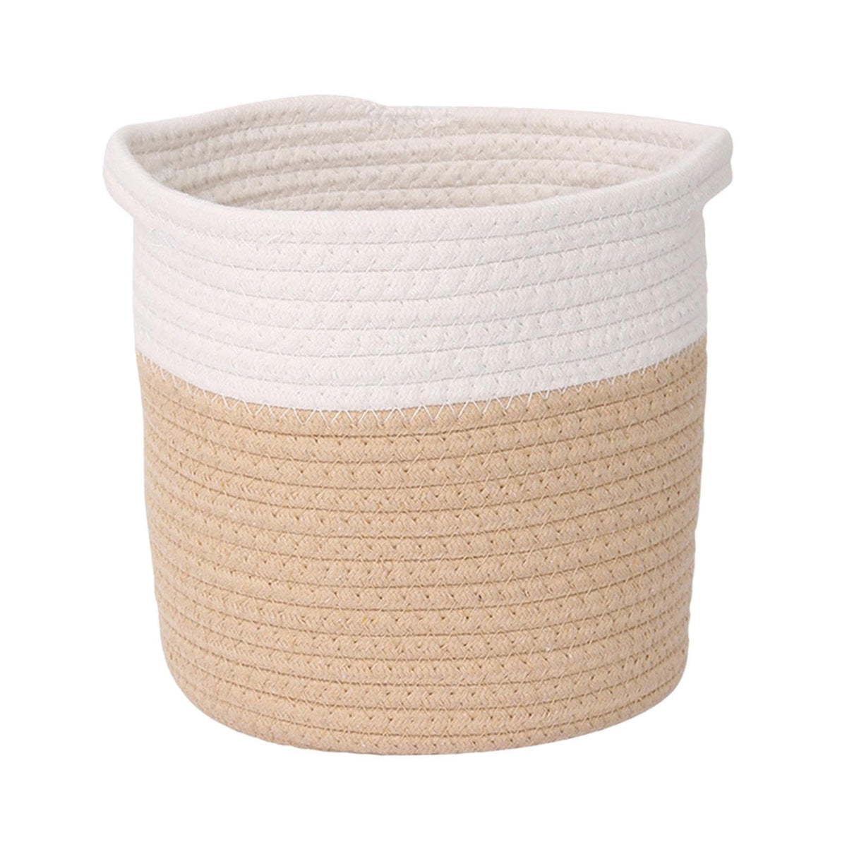 ZOOMELLA Hand Woven Cotton Rope Basket Laundry Hamper for Toiletry Bed Sheets Pillows L|Hampers|Home & Garden