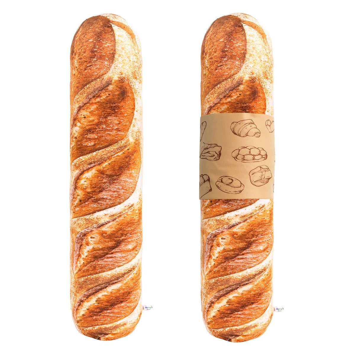 Mewaii 3D Simulation Bread Plush Pillow, Soft Butter Toast Bread Body Pillow Lumbar Baguette Back Cushion, Bread Food Shape Pill