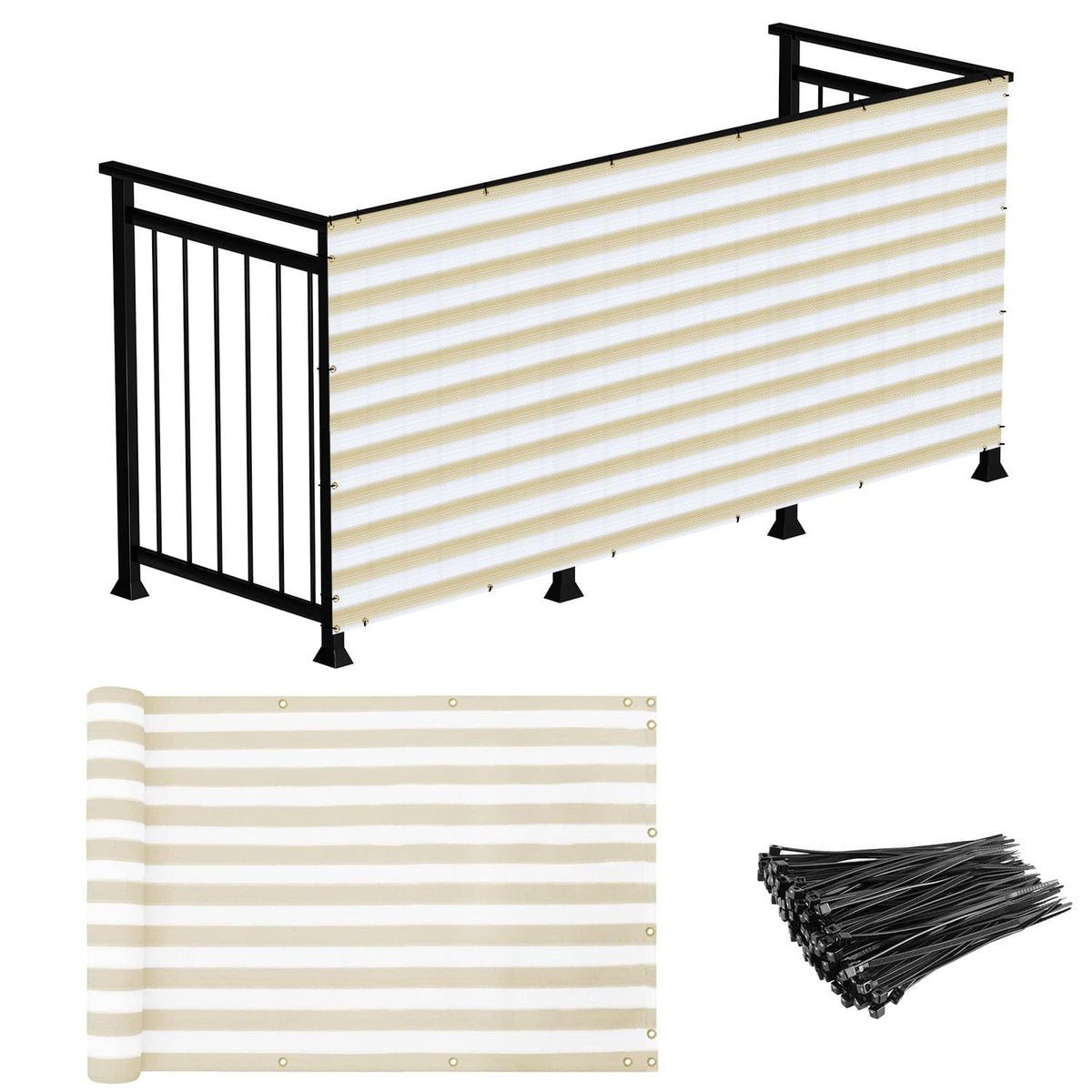 Windscreen4Less 3'X49' Deck Balcony Privacy Screen For Deck Pool Fence Railings Apartment Balcony Privacy Screen For Patio Yard