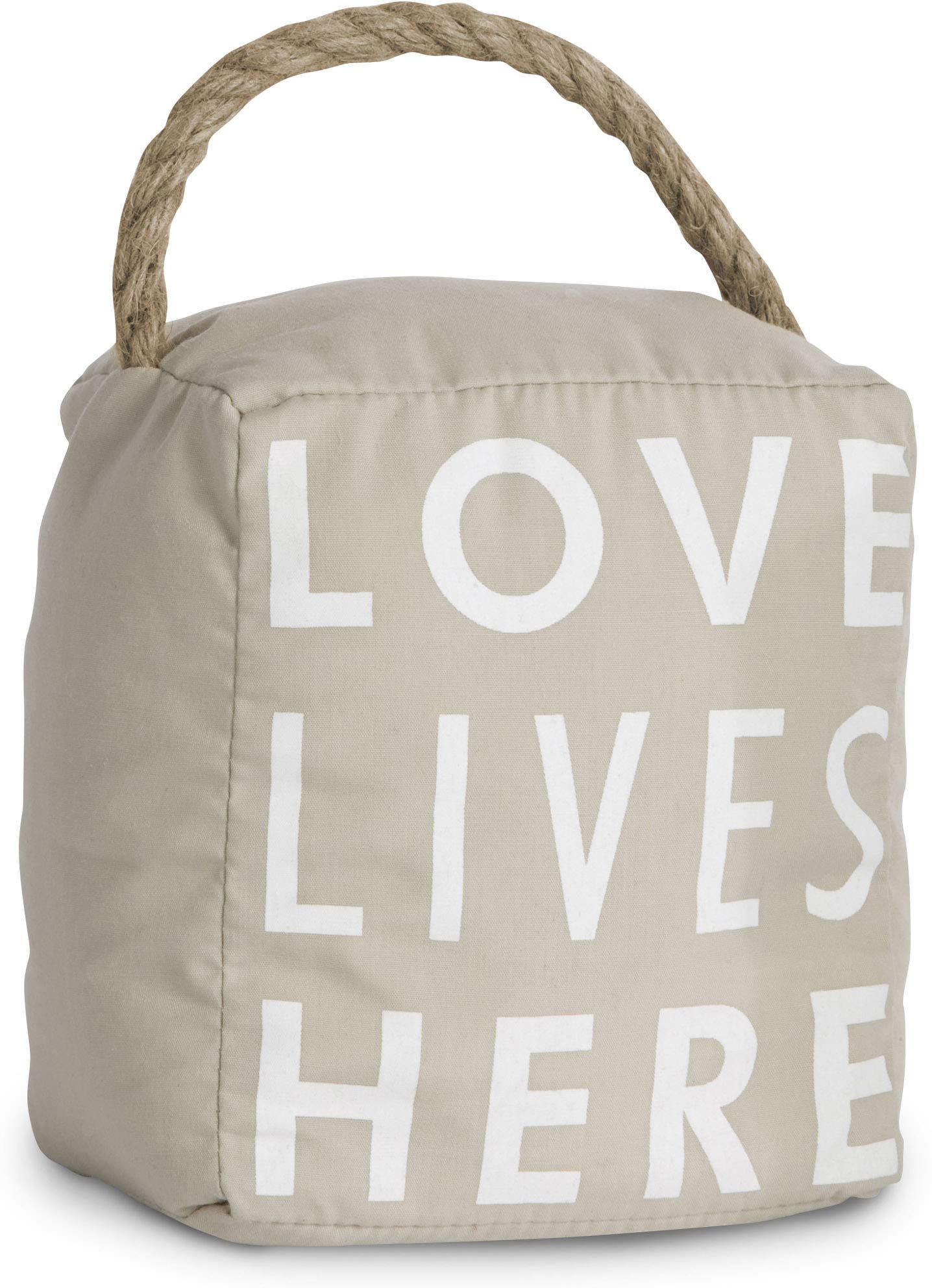 Pavilion Gift Company - Open Door Decor 5' X 6' Tan Door Stopper Love Lives Here