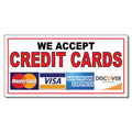 We Accept Credit Cards Restaurant Caf   Bar Decal Sticker Retail Store Sign 9.5 X 24 Inches