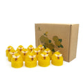 Lacaser Beeswax Candles Bulk Set of 12, Bee Candles with Little Bee Ornament Decors, Bee Themed Gift,Unscented&Smokeless &Driple