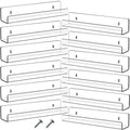 Blulu 12 Packs 14 Inch Acrylic Floating Shelf Wall Mounted Invisible Acrylic Shelf Ledge Floating Bookshelf for Living Room Offi