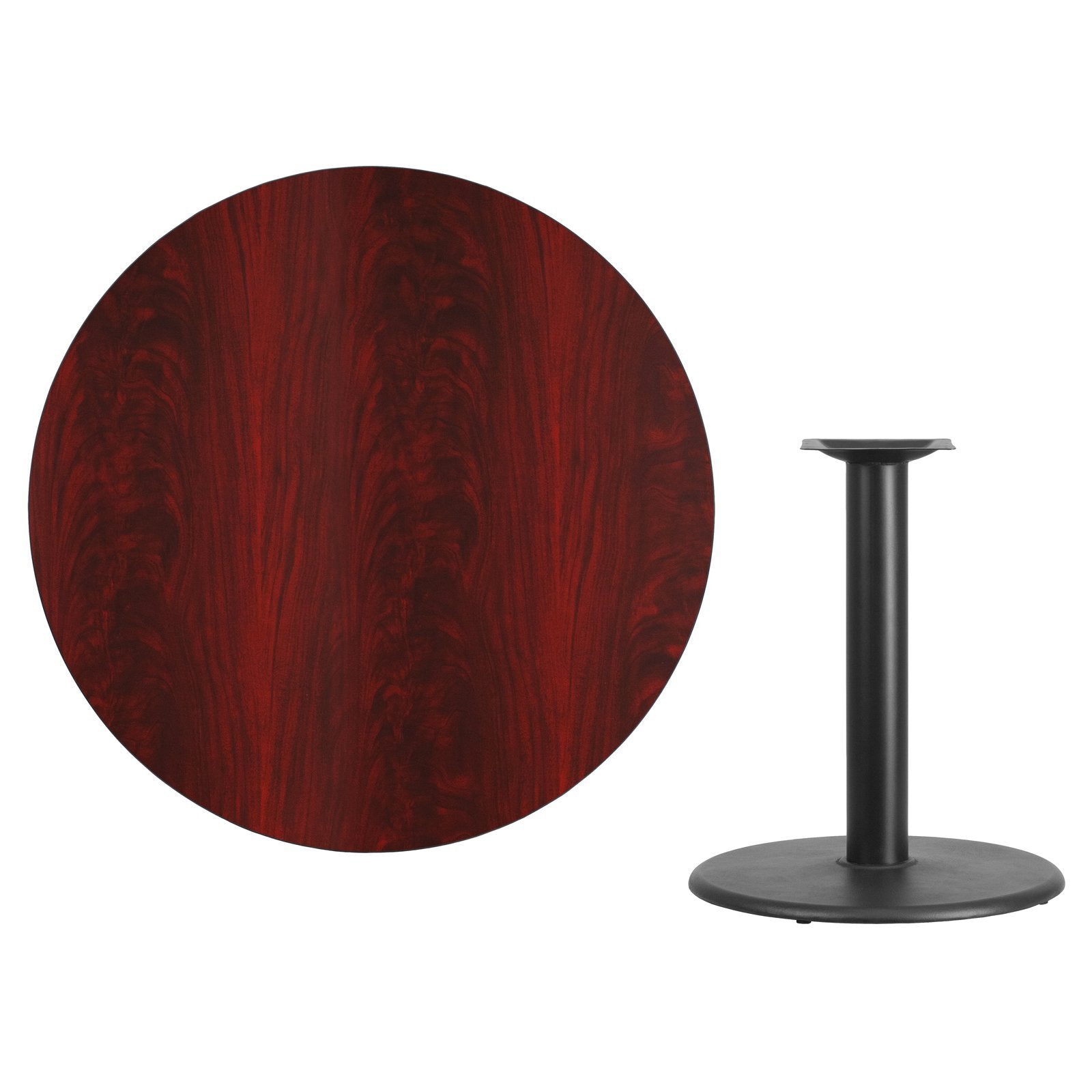 Flash Furniture Graniss 42'' Round Mahogany Laminate Table Top With 24'' Round Table Height Base