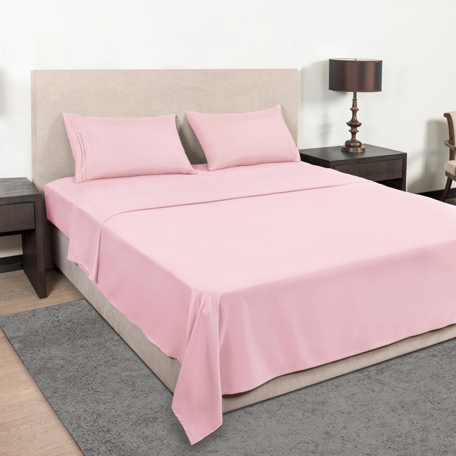 Mejoroom King Size Sheet Set - Soft Microfiber Bed Sheets,Deep Pocket Fitted Sheet, Soft, Breathable, Wrinkle & Fade Resistant -
