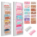 GLOMAXLY 2 Pack Weekly Clothes Organizer for Kids, 6 Shelf Hanging Closet Organizer with Clear Window, Foldable Days of the Week