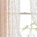 FINECITY Blush Lace Curtains 96 Inches Long - Country Rustic Branch Floral Lace Sheer Curtains 2 Panels Set for Living Room, Pri