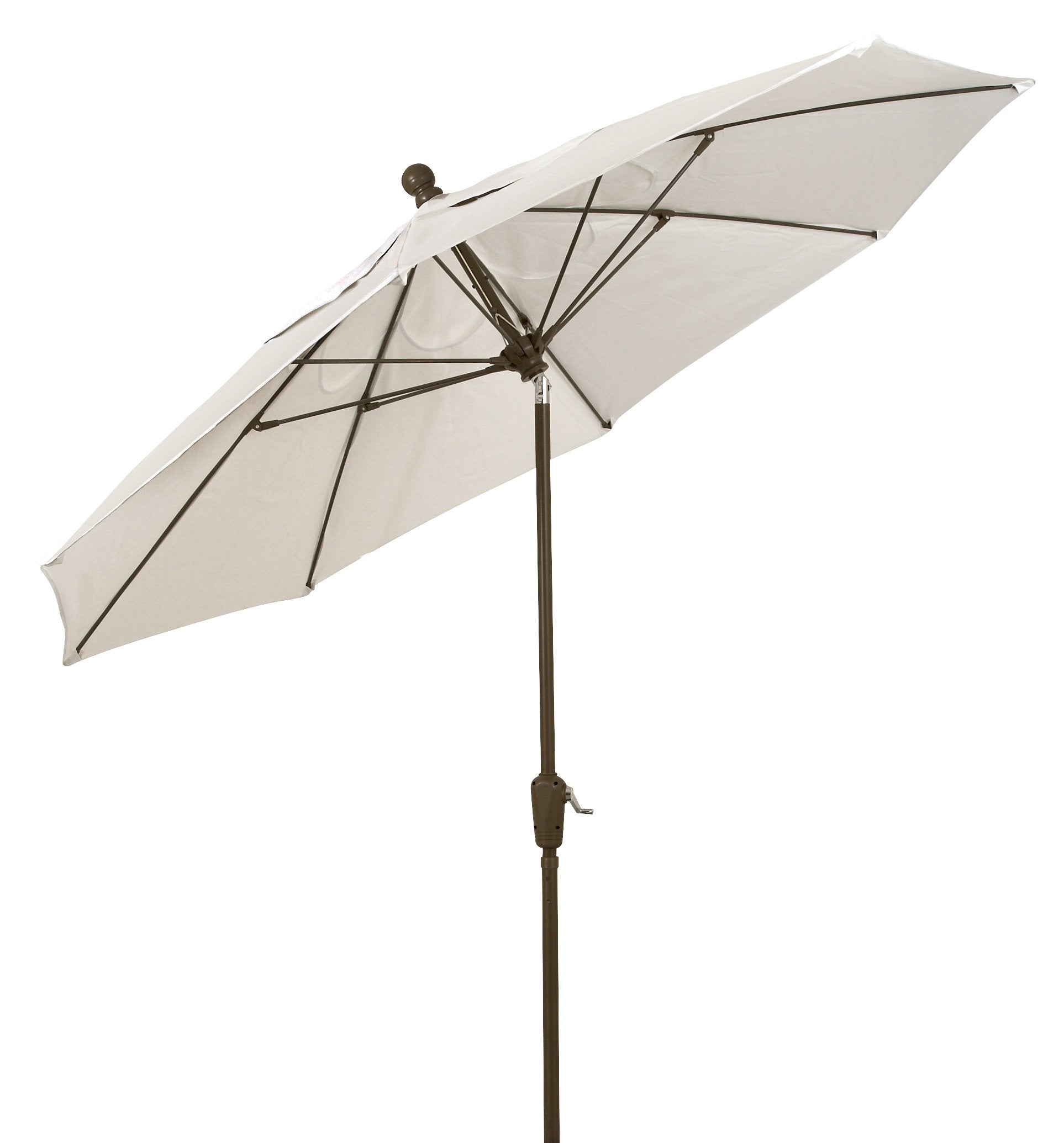 Fiberbuilt Umbrellas Patio Umbrella With Push-Button Tilt, 7.5 Foot Natural Canopy And Champagne Bronze Pole