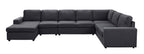 Lilola Home Tifton Modular Sectional Sofa with Reversible Chaise in Dark Gray Linen