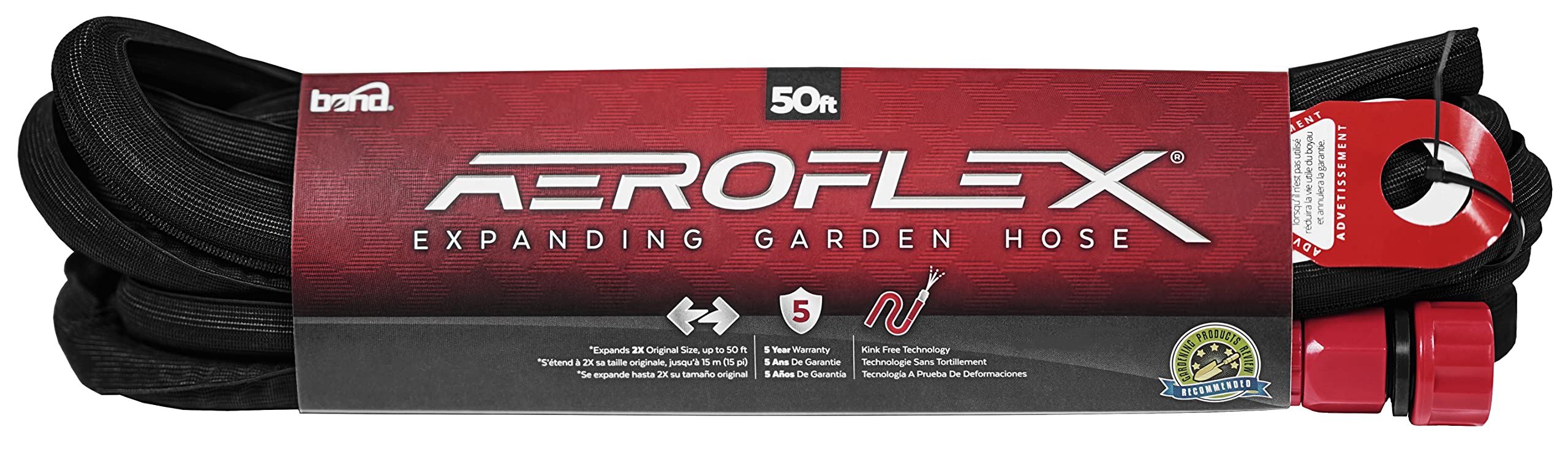 Bond Manufacturing 989865 Aeroflex Stretch Hose, 50', 50-Ft, Red