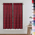 Caromio Buffalo Plaid Gingham Pattern Rod Pocket Short Window Curtains For Kitchen Cafe Curtains Bathroom Window Curtains 45 Inc